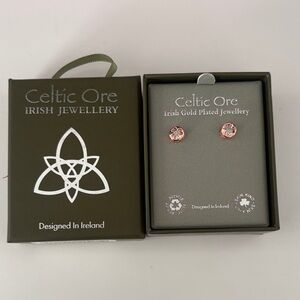 Rose Gold Floral Stud Earrings